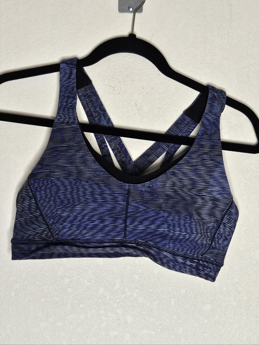 Lululemon Striped Sports Bra with Cross-Back Straps